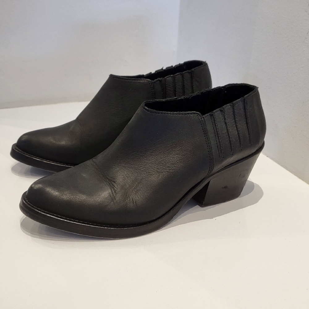 AllSaints Black Western Style Ankle Booties